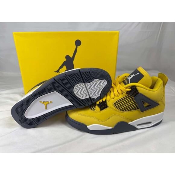 Men\'s US Size 9 Nike Jordan 4 Retro Lightning Yellow SPB-JB 364937 main image 6